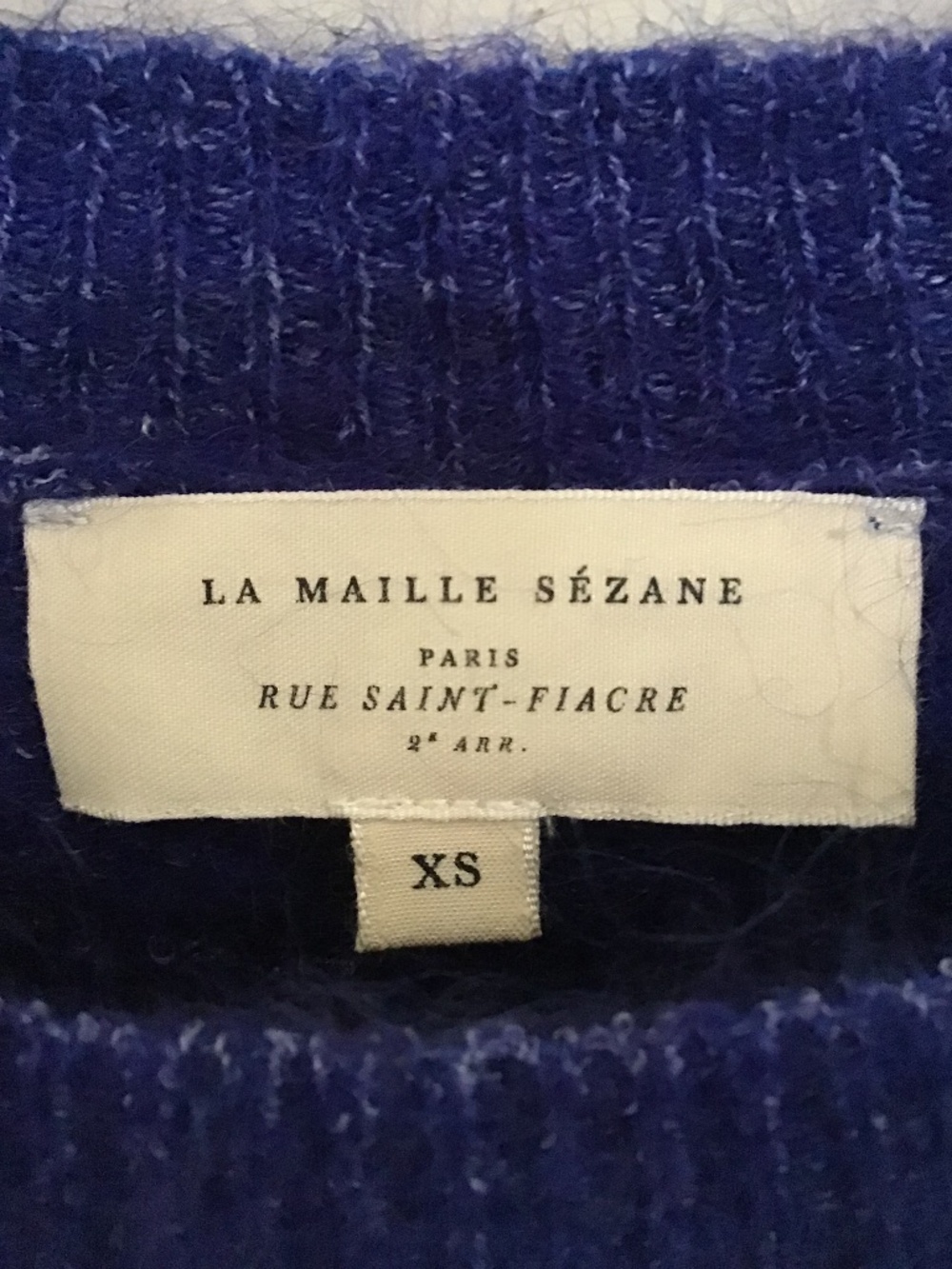 Sezane Extra Small Electric Blue Short Sleeves Mindy Sweater - Picture 6 of 6